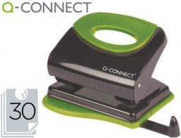 Taladro Q-Connect 30 hojas empuñadura de caucho negro/verde